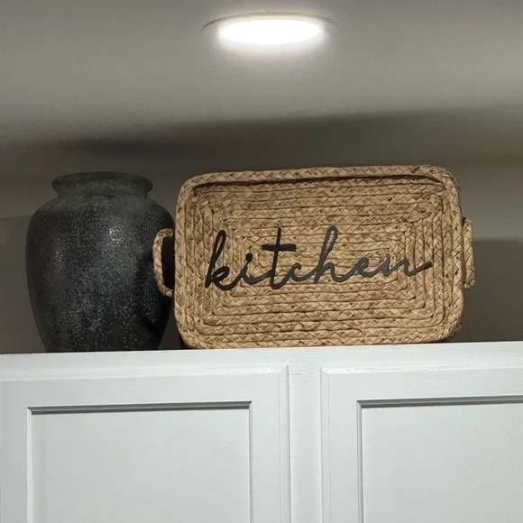 Woven Kitchen Tray Decor with Handles - Picture 2 of 4